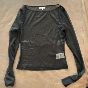 Black Reformation sheer long sleeve top size xs